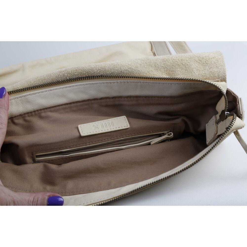 Hobo International Cream Leather Shoulder Bag Large Slouchy Tote Pocket Backpack - Picture 3 of 16